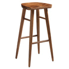 Modway - Saville Dos sans dos Tabourets de bar - Noyer - Ensemble de 2-Glissades de pied ajustables sans marquage