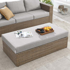 Modway - Convene Terrasse extérieure Ottoman rectangulaire in Cappuccino Grey-Cadre en aluminium revêtu en poudre