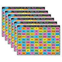 Ashley Productions - ASH95005-6 Tapis d'apprentissage Smart Poly - 12" x 17" - double face - Mots fréquents 1re et 2e année - Lot de 6-Surface double face robuste, aucune plastification requise.