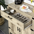 HOMCOM - Buffet 29,9 po L, armoire latérale - brun-Dispositif anti-basculement pour une stabilité supplémentaire 