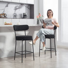 HOMCOM - Tabourets de bar modernes hauteur comptoir 27 po - noir - paquet de 2-Pieds robustes en acier avec patins réglables pour garder les tabourets stables sur toute surface 
