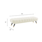 Modway - Adept Performance Velvet Banc - Ivoire-Revêtement en velours de performance