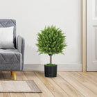HOMCOM - Plantes artificielles décoratives 21,7 po H pour la maison - vert-La protection UV les rend adaptés à l’intérieur comme à l’extérieur 