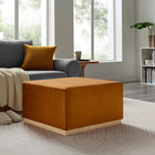 Modway - Tilden Grand velours de performance carré de 28 pouces Rembourré Ottoman - Rouille naturelle-Rembourrage en mousse dense
