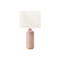 Monarch Specialties - Luminaire - 23 po H Lampe De Table - Céramique Rose - Abat-Jour Ivoire / Crème - Contemporain - Moderne-Cette élégante lampe de table de 23 pouces de haut est dotée d'une base chic en céramique rose brillante nervurée et d'un abat-jour sophistiqué en tissu ivoire, ce qui en fait la pièce d'accentuation parfaite pour rehausser n'importe quel style de décoration