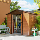 Abri de jardin Outsunny 7,5' x 6,5' avec double porte-Structure en acier galvanisé résistant aux intempéries pour une protection toute l'année  
