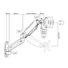 IntekView - Bras de moniteur à ecran unique à montage mural-Dimensions: 4,6 po P x 18,7 po l x 19,3 po L