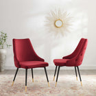Modway - Adorn Performance Velvet Fauteuil d’appoint de salle à manger Ensemble de 2 - Marron-Rembourrage en velours polyester Performance