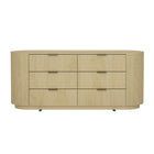 Manhattan Comfort - Olivia commode double moderne 71,3" - chêne naturel et or-Commode double moderne pour chambre et salon