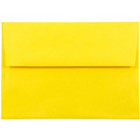 JAM Paper - Enveloppes d'invitation colorées A8 - 5,5 x 8,125 - jaune recyclé - Paquet de 50-Ces enveloppes sont parfaites pour envoyer des invitations, des cartes de voeux, des RSVP, des cartes de remerciement, des cadeaux d'anniversaire, des remises de diplômes, des vacances et plus encore