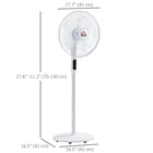 HOMCOM - Ventilateur sur pied 51 po H avec tête inclinée et minuterie pour chambre - blanc-Minuterie de 18 heures permettant de programmer le cycle de refroidissement tout en économisant de l’énergie 