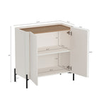 Manhattan Comfort - Ensemble de 2 buffets et meubles d’appoint modernes Abbey - érable et blanc cassé-Des bords arrondis en bois lisse ajoutent une touche moderne et améliorent la sécurité