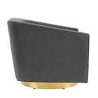 Modway - Twist Salon Accent Performance Velvet Chaise pivotante - Charbon de bois doré-Socle pivotant en métal en or brossé