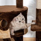 PawHut - Arbre à chat géant 94 po-102 po, tour haute jusqu’au plafond, marron-Matériau : panneau de particules, corde en sisal, peluche 
