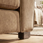 HOMCOM - Fauteuil d’appoint effet velours avec large assise pour salon - brun-Dimensions du siège : 35,4 po l x 20,9 po P x 16,1 po H (90 x 53 x 41 cm)  
