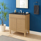 Modway - Render 30" Vanette de salle de bain - Noir de chêne-Portes à fermeture douce