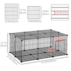 PawHut - Parc pour cochons d’Inde et lapins 22 panneaux avec porte - chaque panneau 14 po L x 18 po H-Le design DIY vous permet de transformer rapidement l’enclos d’un parc de jeu en chenil, s’adaptant aux besoins de votre animal 