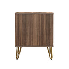 Manhattan Comfort - Table de nuit Avira 20" style mid-century moderne à 2 tiroirs - Marron-Format compact idéal pour les chambres, les chambres d'amis ou les petits espaces