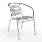 Flash Furniture – Chaise empilable commerciale avec dossier à 3 traverses, int/ext, haute durabilité, aluminium (TLH1)-Chaise de café empilable