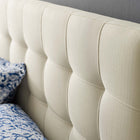 Modway - Lily Tissu rembourré Tête de lit complète, Ivoire-Rembourrage en polyester fin