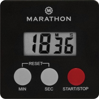 Marathon - Minuterie avec pince magnétique, noir-Afficheur éclairé pour une consultation facile