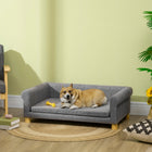 PawHut - Canapé moderne pour animaux, chat ou grand lit moyen avec coussin de siège amovible - gris foncé-Le bas du canapé est doté de quatre pieds pour le maintenir stable et le surélever du sol 