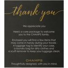 CHAMPS - Paquet de soins pour les bagages-Dimensions : 17.5" X 21.5"