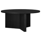 Hudson&Canal - Table basse ronde Anders de 91 cm de largeur, , grain noir-Un design scandinave contemporain pour votre salon, votre bureau et plus encore