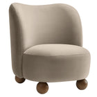 Modway - Monroe Performance Velvet Chaise d’accent - Noyer taupe-Velours de performance résistant aux taches