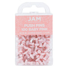 JAM Paper - Punaises colourées - rose pastel - paquet de 100-Punaises à tête en plastique | Couleur : rose clair / rose tendre
