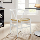 Modway - Amish 29" Chaise à manger - Blanc-Supports de barre pour les pieds