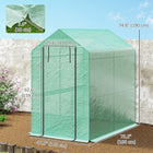 Outsunny - Serre à pied 73 po L x 47 po l x 75 po H avec porte enroulable et 4 étagères, vert-Bâche en plastique PE résistante aux UV et aux intempéries, laisse passer la lumière du soleil  
