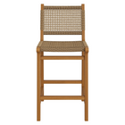 Modway - Rowe Terrasse extérieure Bois de teck Chaises de comptoir Ensemble de 2 - Naturel-8