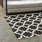 Modway - Cerelia Treillis marocains intérieurs et extérieurs Tapis de 5 pi l x 8 pi L - Noir et beige-Dessous en caoutchouc de prise