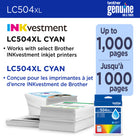 Brother - LC504XLCS Cartouche d’encre cyan authentique à haut rendement-Les cartouches d’encre cyan à haut rendement LC504XLCS authentiques de Brother offrent des résultats fiables et constants