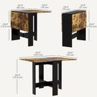 HOMCOM - Table à manger pliante à abattant pour 2-4 personnes - brun rustique et noir-S’adapte à votre espace ainsi qu’à votre budget