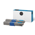 Premium Tone - Okidata 44469703 Toner compatible - Cyan - Paquet de 2-Toner compatible