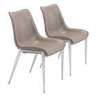 Zuo - Magnus Chaise de salle à manger - Brun/Argent - Ensemble de 2-Assemblage requis