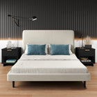 Manhattan Comfort - Table de nuit moderne Granville 18,11" à 1 tiroir - Noir - Lot de 2-Comprend 1 tiroir à extension complète avec tiroir supérieur conçu avec des lignes verticales texturées en relief fabriqué en bois massif