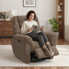 HOMCOM - Fauteuil inclinable électrique avec siège rembourré et ports USB - espresso-Réglage progressif à 120° pour une détente personnalisée   