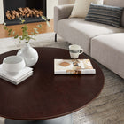 Modway - Lippa Rond de 36 po Bois Table basse - Noyer cerisier noir-Tampon feutre non marquant