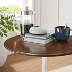 Modway - Lippa Rond de 20 po Bois Table d’appoint - Noyer/blanc-Tampon feutre non marquant