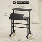 HOMCOM - Bureau debout avec plateau inclinable - 27,6 po L x 23,6 po l x 47,2 po H - noir-Une plaque de blocage empêche les livres ou autres objets de glisser