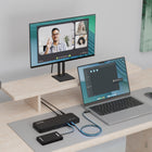 Plugable - Station d'accueil pour ordinateur portable THUNDERBOLT 4 100 W enfichable pour deux moniteurs 4K ou un seul 8K-Thunderbolt Dock : la station d'accueil est certifiée Thunderbolt 4, ce qui présente de puissants avantages. Avec un port Thunderbolt 4 avant en aval, profitez d'un transfert de données jusqu'à 40 Gbit/s, d'une charge de 15 W pour votre téléphone ou votre tablette, ou pilotez un seul écran 8K