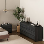 Manhattan Comfort - Linda 72" Moderne Commode Double à 6 Tiroirs - Gris Charbon-10