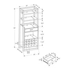 Monarch Specialties - 2543 Bar Maison - Espresso Style Echelle-Facile à assembler avec des instructions illustrées et des pièces, y compris des protections de sol et un support mural en métal pour plus de sécurité