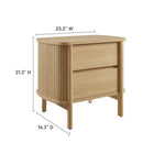 Modway - Cadence 2 tiroirs Table de chevet, Chêne-Construction en bois d’hévéa, panneaux de particules, MDF