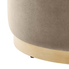 Modway - Tilden Grand velours rond de performance de 23" Rembourré Ottoman - Taupe Natural-Capacité de poids : 506 lbs.