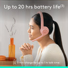 Logitech - Zone 300 casque Bluetooth sans fil avec microphone anti-parasite - Rose-Confort supplémentaire: la conception légère et confortable (seulement 122 grammes ou 4,3 onces), les grandes oreillettes et le bandeau rembourré de ce casque sans fil Logitech facilitent son utilisation tout au long de la journée