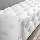 Modway - Amour Entrée à boutons touffés de 72" Imitation cuir Banc - Blanc-Rembourrage en mousse dense